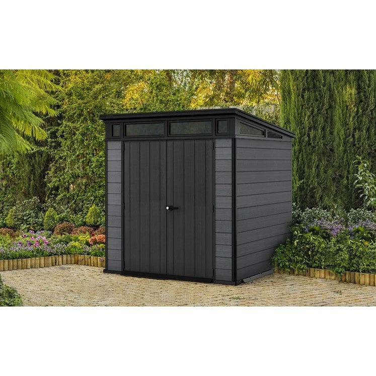 Keter 7x 7 Cortina Heavy Duty Plastic Pent Shed – Dark Grey