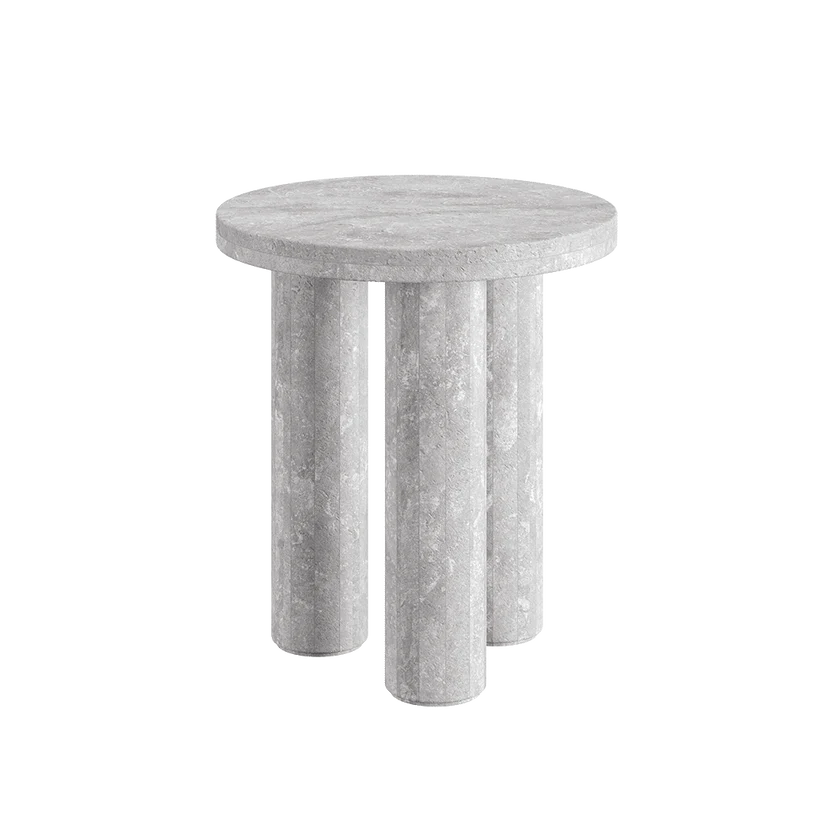 Casoli Travertine Side Table, Grey