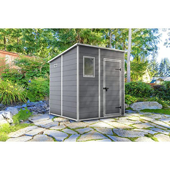 Keter 6 x 6 Manor Plastic Pent Garden Storage Shed – Grey