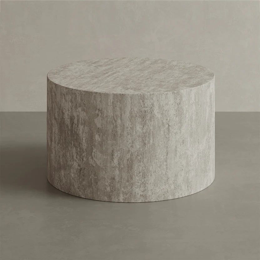 Porto Travertine Coffee Table, White